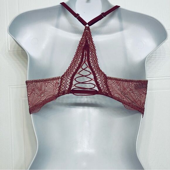 Victoria's Secret Very Sexy Push Up Bra Lace Front Closure Size 32D Pink Lace up - Picture 5 of 10
